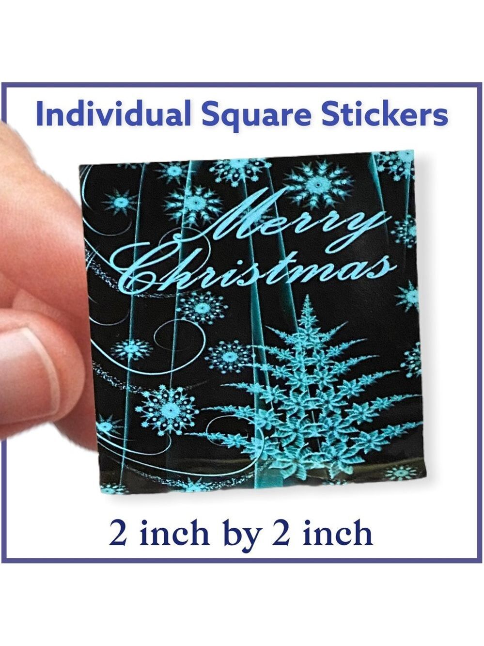 100 (2x2 Inch) Square Stickers, Christmas, Emerald , Thank You, PRICE IS FIRM